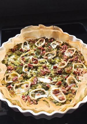 Une photo de Tarte brocolis chèvre