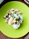 Orez basmati cu pui și ciuperci în sos Brie