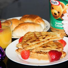 A picture of Peanut Butter Stuffed French Toast.