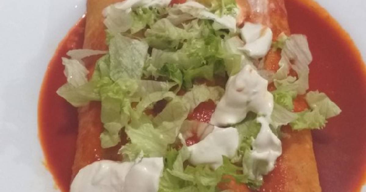 Enchiladas Rojas rellenas de queso y cebolla Receta de nalleli tavares
