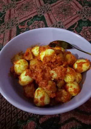 Foto resep Bakso Telor Puyuh Pedas Badai