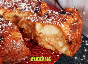 Une photo de Pudding rhum raisins on l'appel aussi pain d'chien Du nord