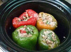 Una foto de Pimientos rellenos a la Barrabás (Olla de cocción lenta-SlowCook)
