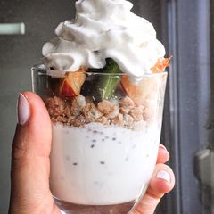 A picture of Fitness Glass Yoghurt -Diet Dessert.