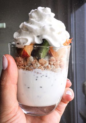 A picture of Fitness Glass Yoghurt -Diet Dessert.