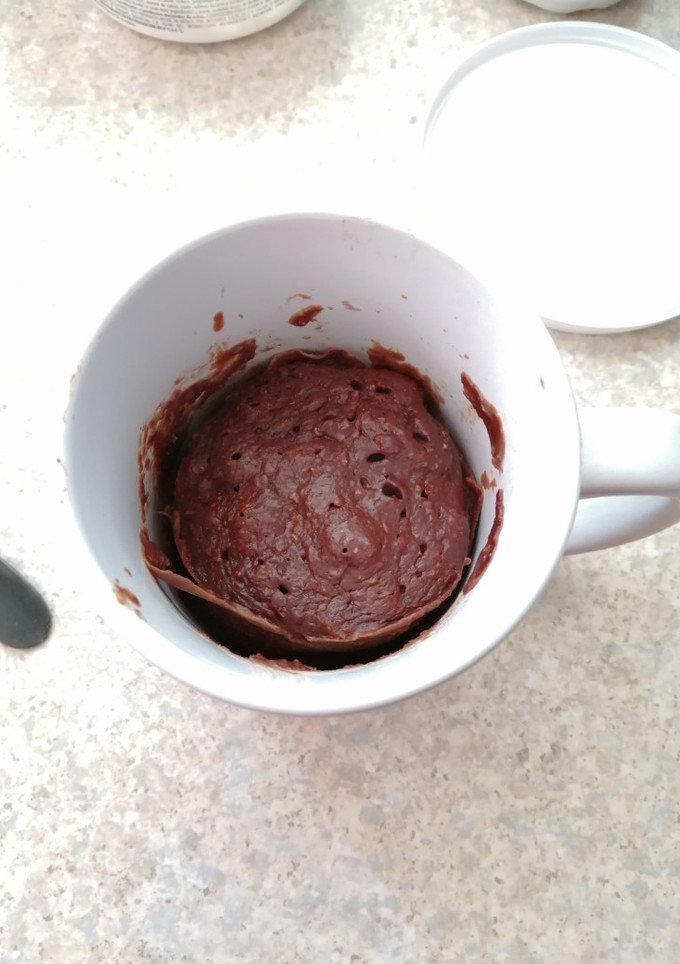 Una foto de Soufflé de chocolate light en microondas