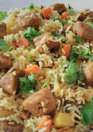 A picture of Soyabean Pulao.