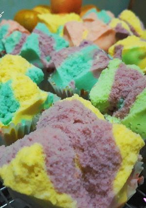 Foto resep Bolu Kukus Unicorn 🦄 (Unicorn steamed Cake)