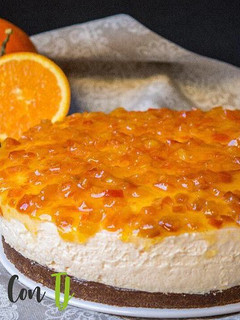 Una foto de 🍊Tarta mousse de naranja 🍊