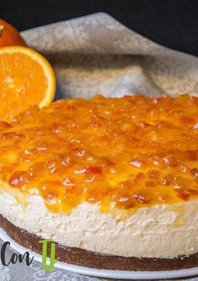 Una foto de 🍊Tarta mousse de naranja 🍊