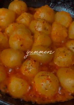 Una foto de Papas de galeana en salsa