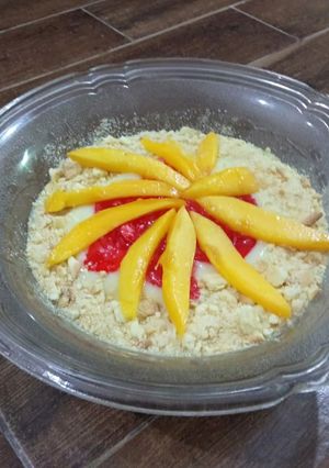 A picture of Mango Custard Trifle.
