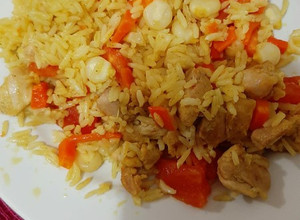 Una foto de Arroz a la jardinera