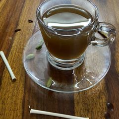A picture of Immunity drink with lemon grass.