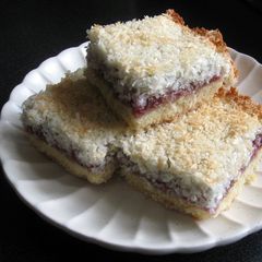 A picture of Jam Coconut Slice.