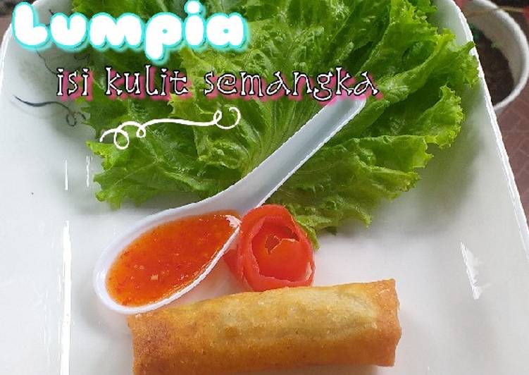 Resep: saat makan malam70. Lumpia isi Kulit Semangka / kulit tembikai
