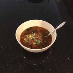 A picture of Roasted stuffed pepper soup.