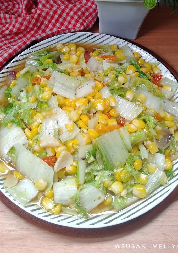 Foto resep Tumis sawi putih jagung manis