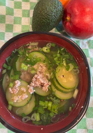 Hình của món Canh squash nấu thịt băm.
