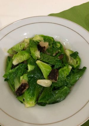 Foto resep Tumis baby kol / ceciwis bawang putih jamur