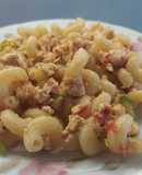 Макароны по-флотски с кабачком