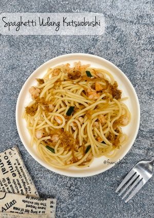 Foto resep Spaghetti Udang Katsuobushi