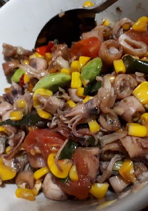Foto resep Cah Cumi Asin jagung Manis