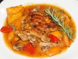 Chicken stew with sweet potato and fresh herbs
