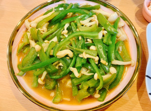 味增青椒雪白菇 的食譜成品照片