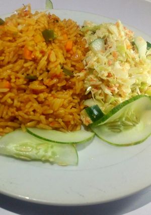 A picture of Jollof rice by kelechi Okorie.