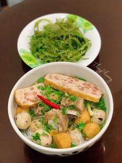 Hình của món Bún mọc sườn.