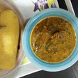 Ogbono soup with garri