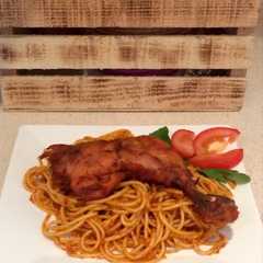 รูปของ سباغيتي بنكهة الكبسة🍝🍗
