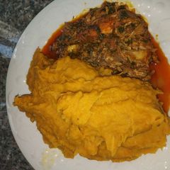 Temburu with Catfish Stew A picture of Temburu with Catfish Stew.
