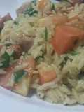 Risoto de linguiça apimentada