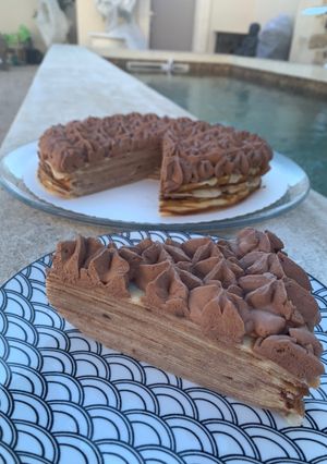 Une photo de Gâteau de crêpes au chocolat
