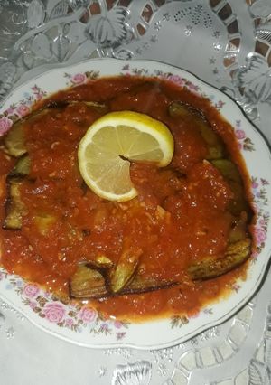 صورة لوصفة باذنجان باصوص الطماطم روووعة 😮😍🤗