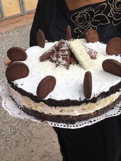 A picture of No bake Oreo cheesecake.