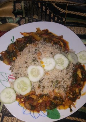 A picture of DAMBU wif vegetable soup #damburecipecontest.