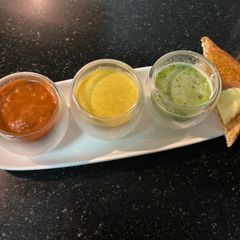A picture of 3 Traffic Light Soups - RED - Gazpacho.