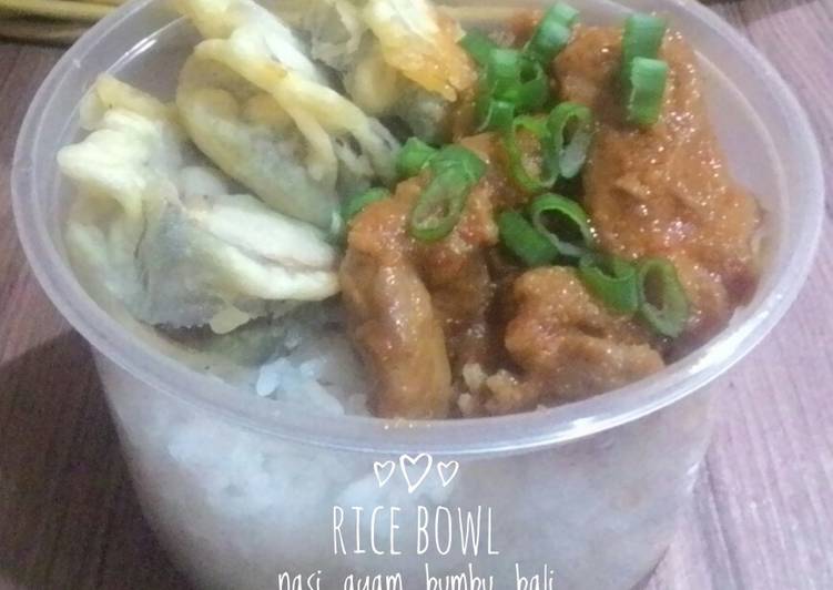 Resep Rice Bowl Nasi Ayam  Bumbu Bali oleh Lusy Siswati 