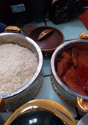 A picture of Rice and Stew.