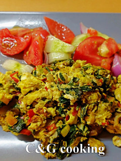 Φωτογραφία της συνταγής Χτυπητά (scrambled) αυγά με σπανάκι και λαχανικά C&G