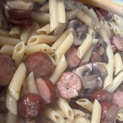 Cheesy Penne Pasta with Polish Sausage A picture of Cheesy Penne Pasta with Polish Sausage.
