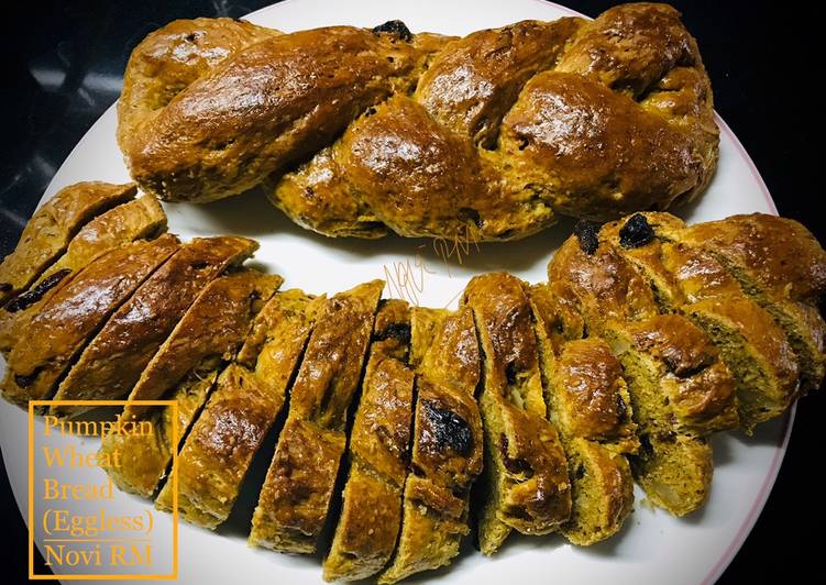 Langkah mengolah Pumpkin Wheat Bread – Eggless | No butter nikmat