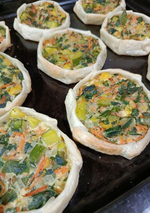 Una foto de Mini Quiche de Acelga y Zucchini