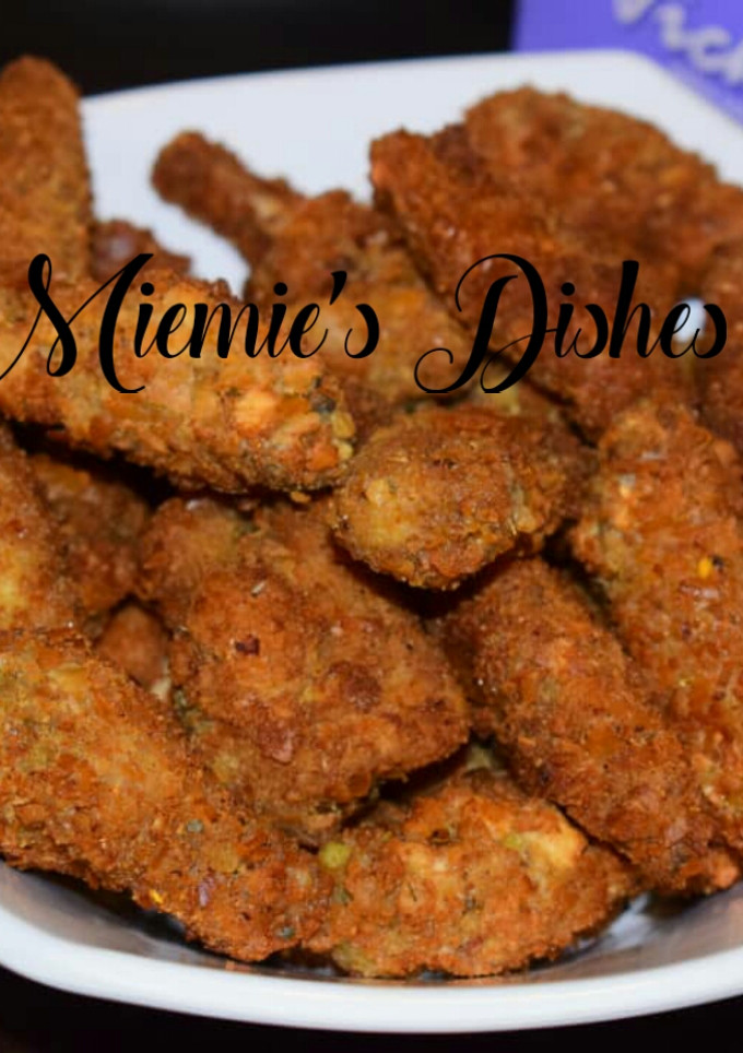A picture of Chicken in breadcrumbs.
