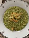 Risotto with Zucchini Cream and Shrimp in a Pressure Cooker