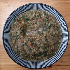 Green gram with spinach curry A picture of Green gram with spinach curry.