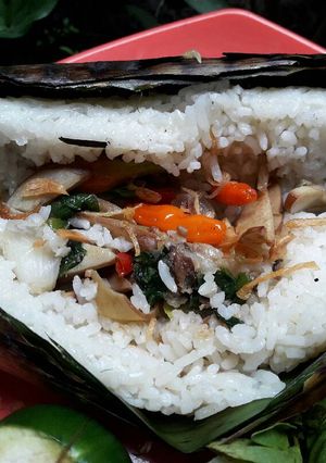 Foto resep Nasi bakar peda jengkol